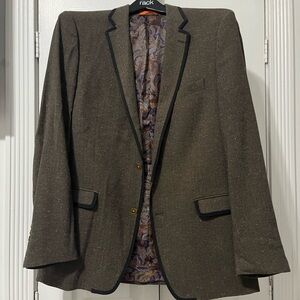Lord & Taylor Dark Brown Blazer with Black Trim